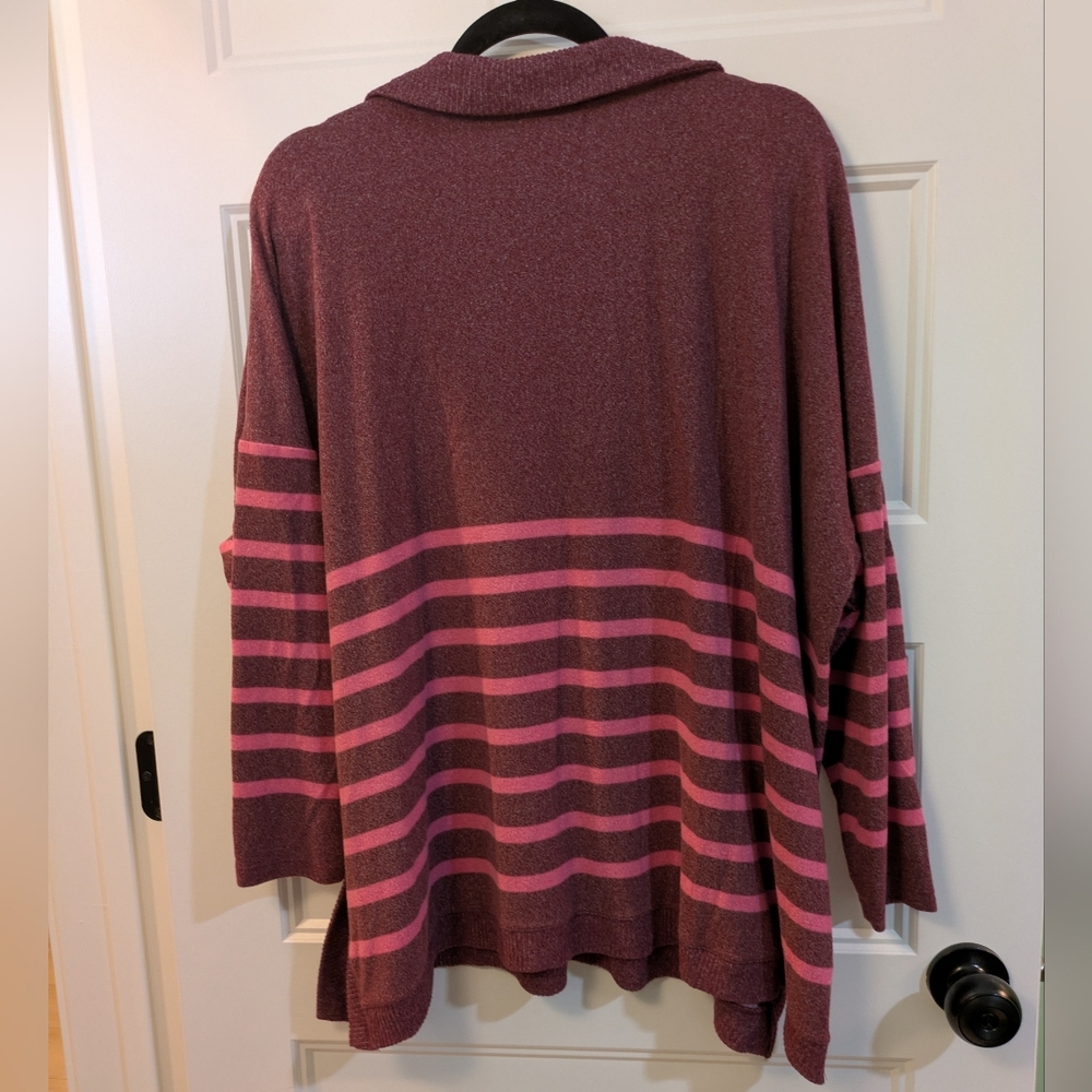 🔴3/$15 Maurices Striped V-Neck top in Dusty Rose & Pink - Picture 10 of 13